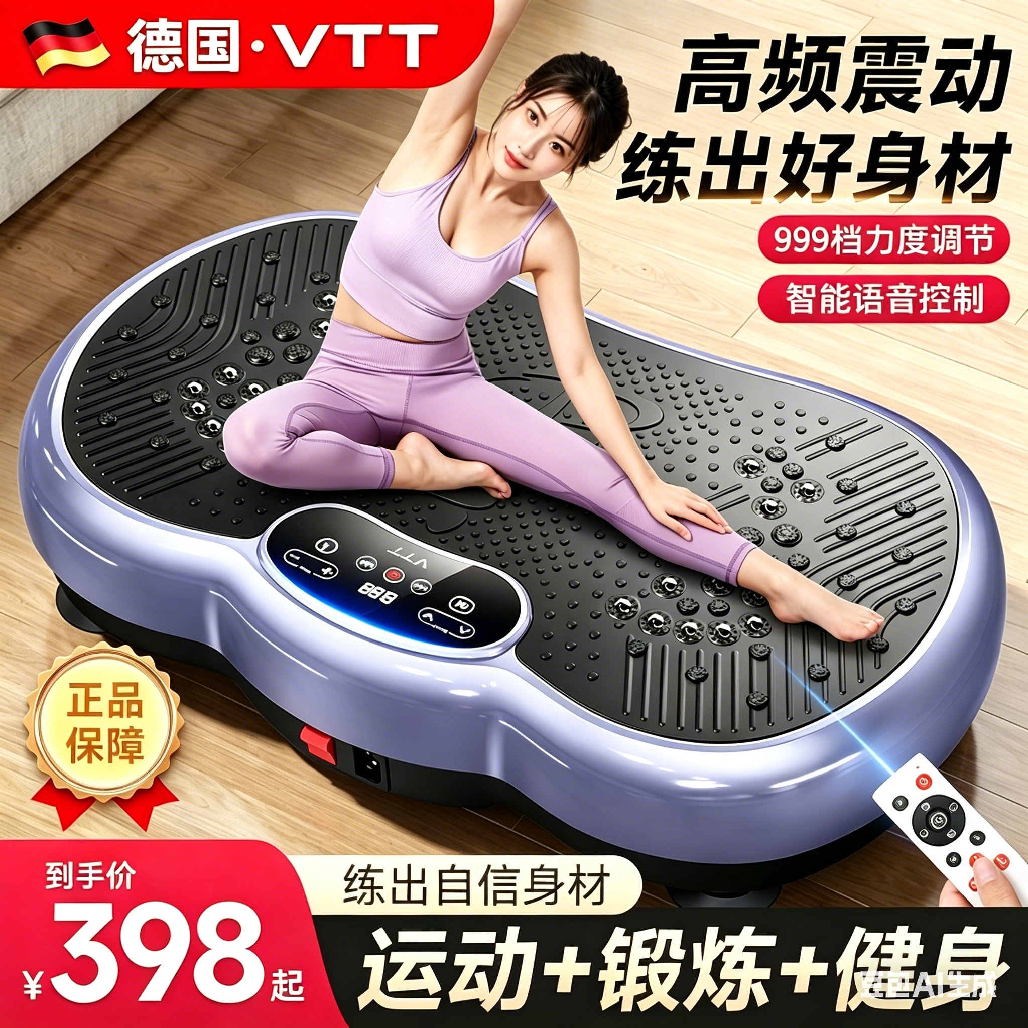 VTT律动机懒人运动健身器材家用抖抖机瘦肚子赘肉燃脂减肥甩脂机