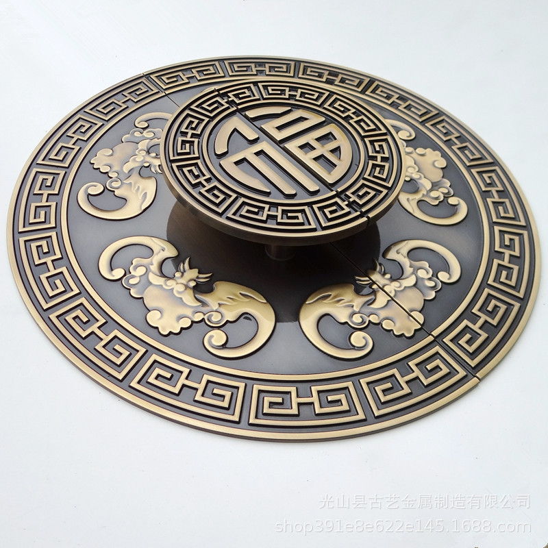 新中式雕刻艺术工艺古铜半圆形大门拉手酒店会所实木门玻璃门把手图片