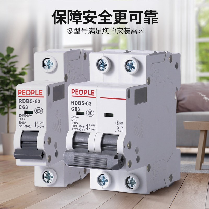 人民电器b3P空气开关家用2P断路器100安1P总闸4P空调DZ47升级RDB5