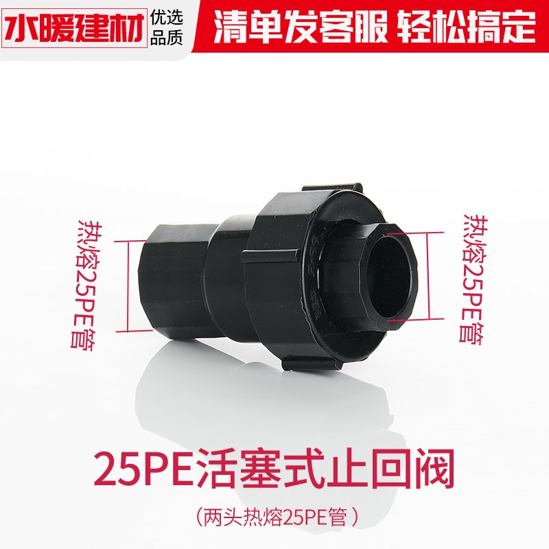 PE止回阀单向止水塑料开关热熔阀门4分20 2563逆止阀管件水管配件