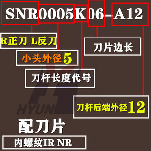 内孔内螺纹刀杆小头大柄螺丝车刀车床小孔径内牙刀柄SNR -A16/A12