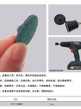 3M577F绿色砂碟1寸25mm转矩打磨片旋K转螺旋扣子砂皮金属打磨抛光