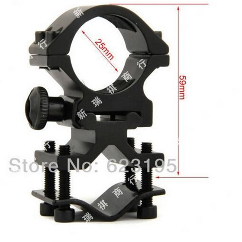 包邮优质铝合金双钉25mm内径手电筒支架夹子户外用品金属转接夹具