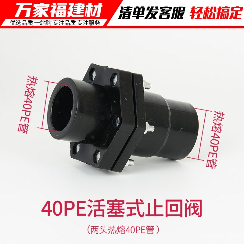 PE止回阀单向止水塑料开关热熔阀门4分20 2563逆止阀管件水管配件