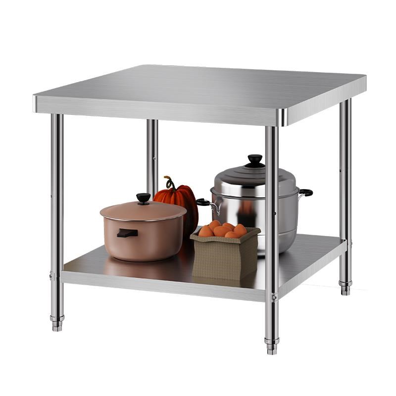 定做双层不锈钢工作台厨房操作台商用打荷台灶台架切菜案板桌