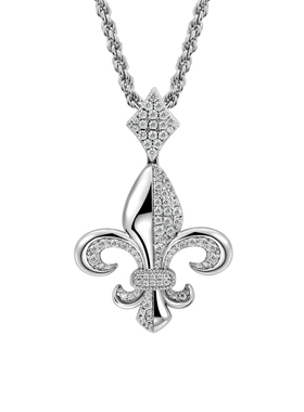 APORRO 骑士系列 鸢尾花小众轻奢高级拼接锆石吊坠项链 礼物情侣