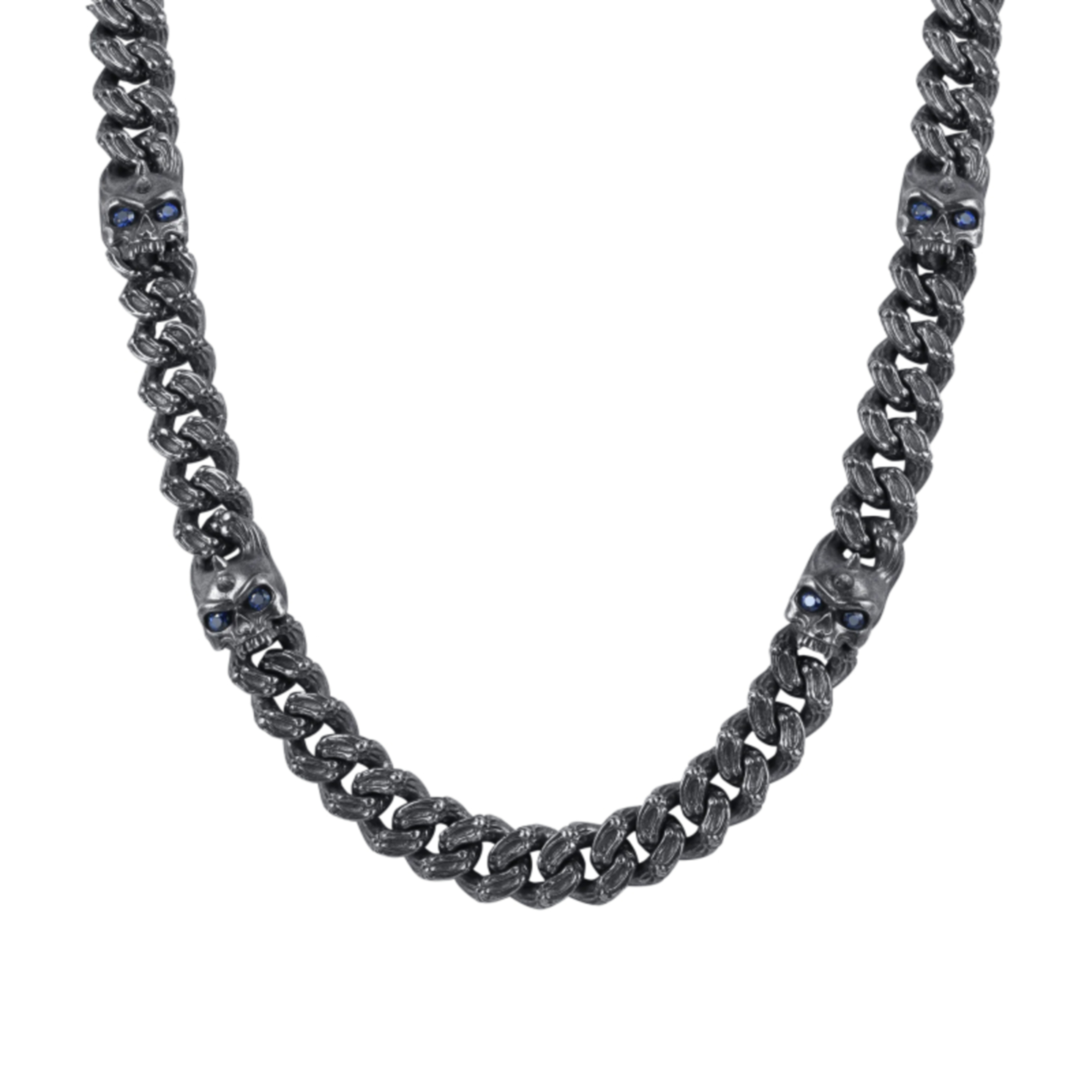 APORRO X系列做旧铜骷髅头暗黑小众设计感古巴项链10mm 朋克小众