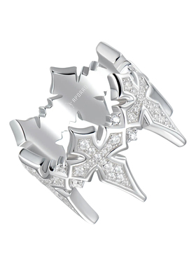 APORRO 皇冠十字架满镶戒指 复古小众轻奢质感个性百搭男女同款