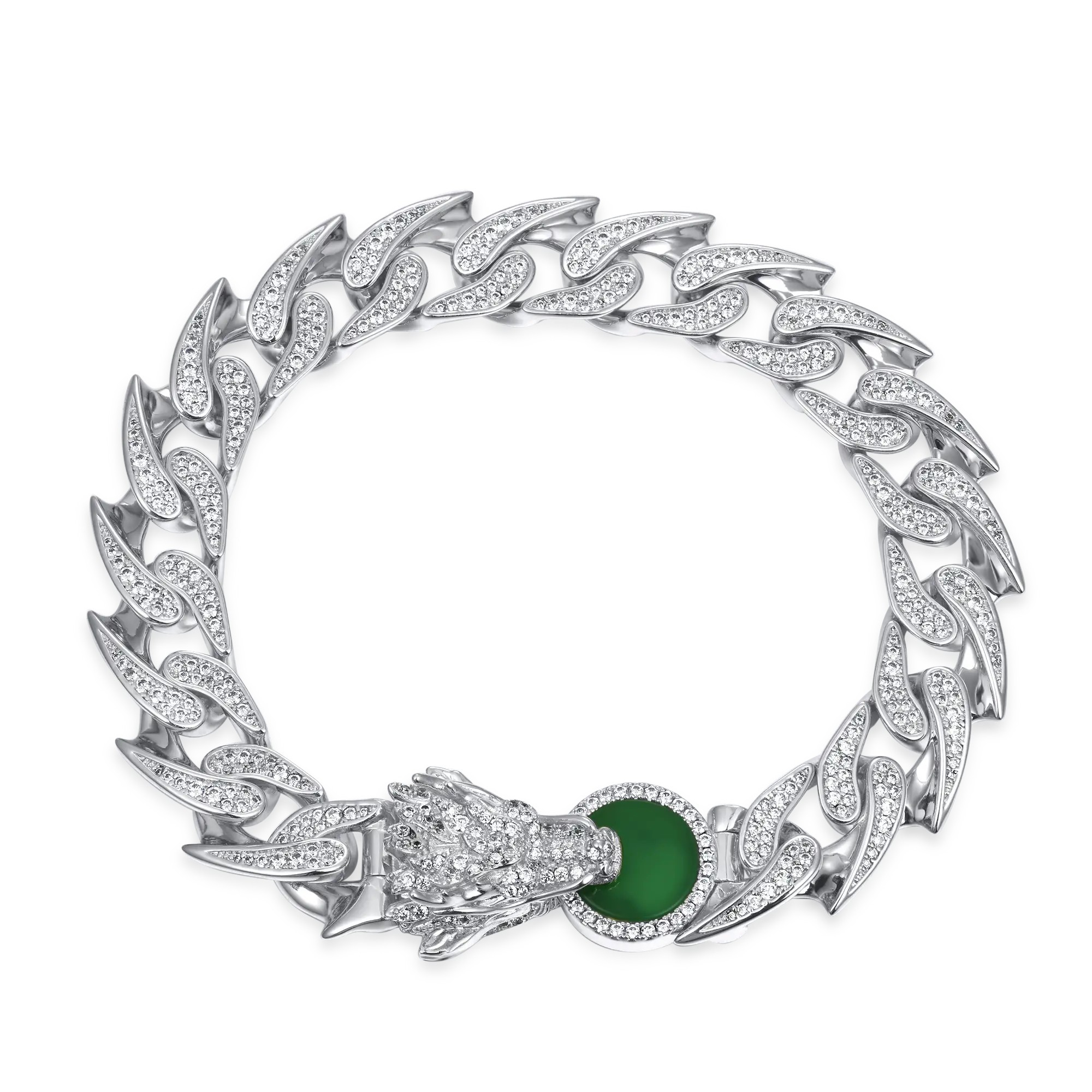 APORRO 龙2系列12mm龙脊手工满镶古巴手链生肖小众百搭情侣款送礼