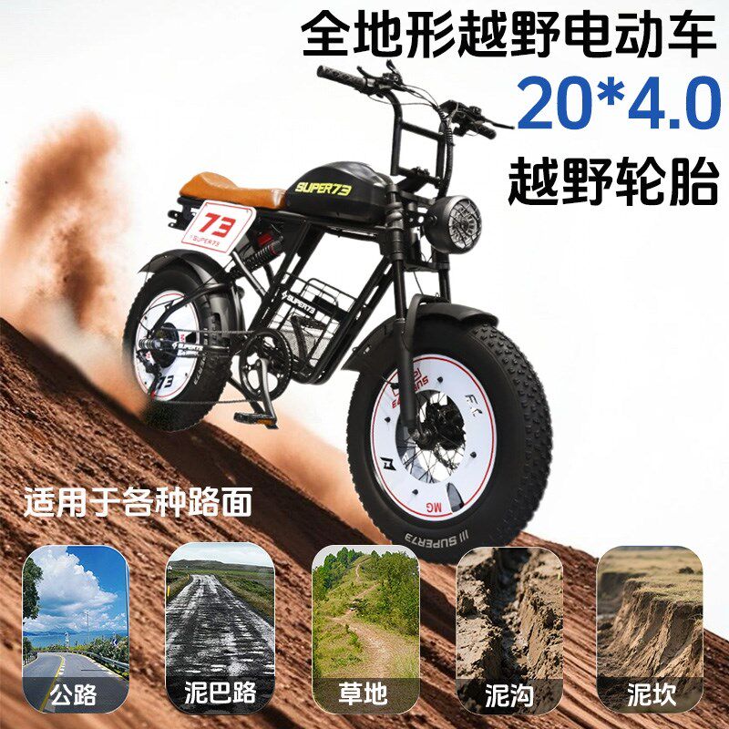 速发 变标越力国速山地自行宽胎雪地摩托助野电瓶7电动车