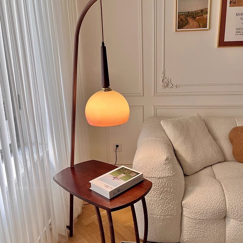 速发落地室客厅沙发旁实木置物子装饰氛围灯侘寂风卧灯书房柚架灯