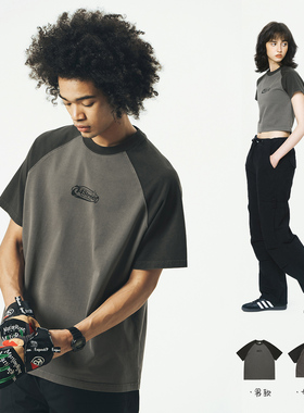 速发714stre衫t美式体古水洗T春款印花打底e复恤