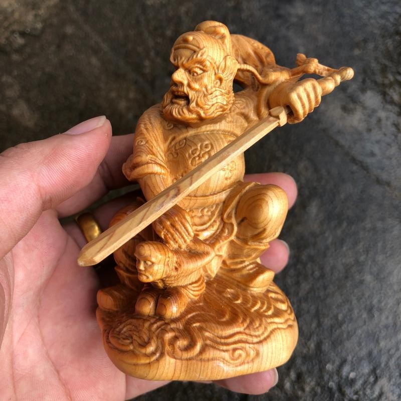 速发崖柏黄杨木雕钟伏馗魔人物神像饰件天师镇宅家用摆品实木手工