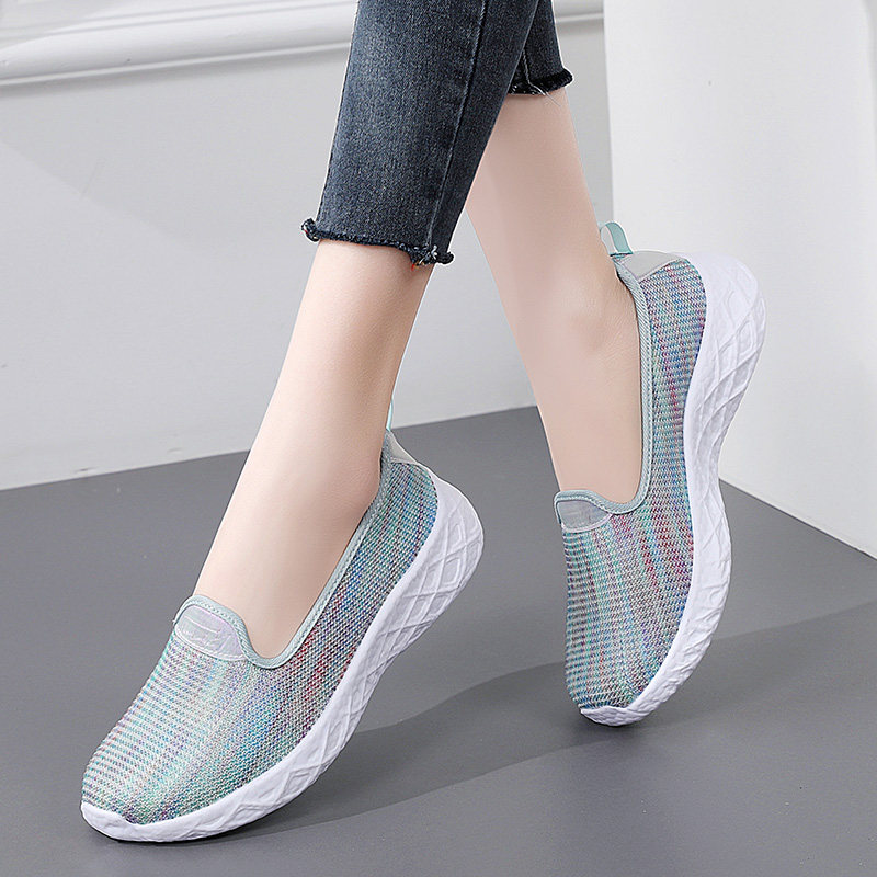 速发妈妈鞋步季老人运动适懒人鞋大码软底舒鞋散夏鞋