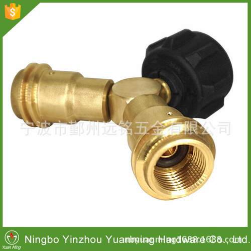 出口北美丙烷Y分流器三通适配器连接器实心黄铜QCC烧烤炉
