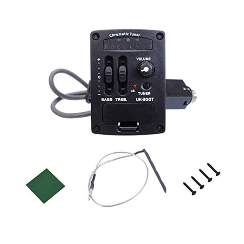 uk300t改装调音器尤克里里黑色电箱拾音器塑料便携木吉他拾音器