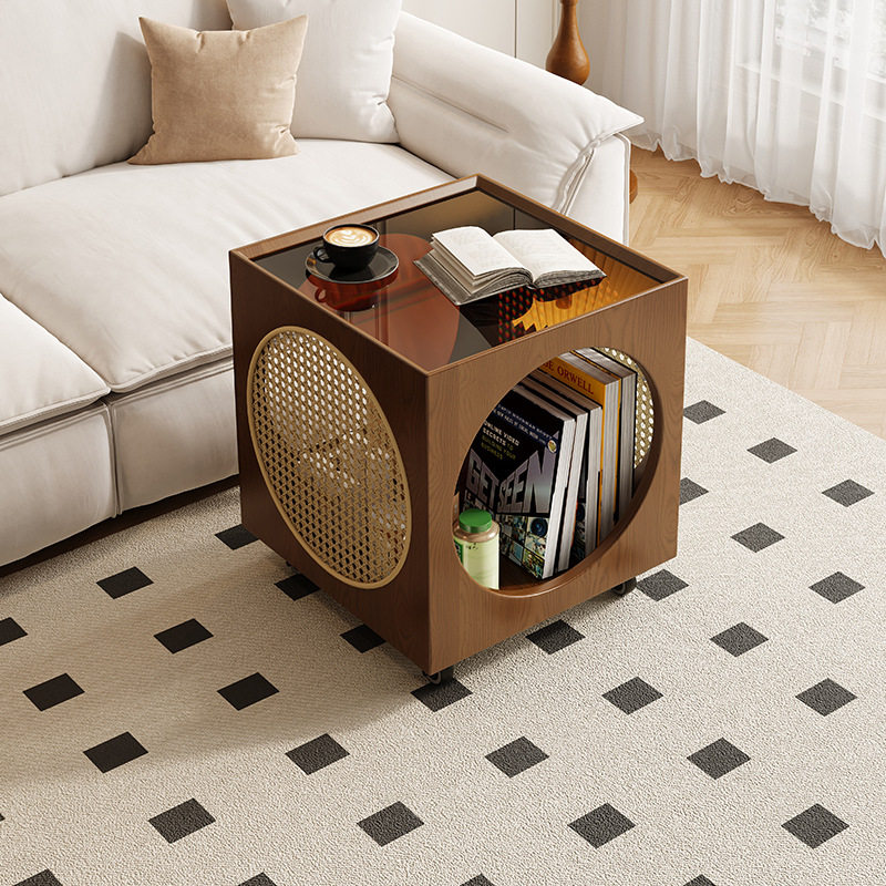 中古风茶几客厅可移动茶几边几沙发推车床头柜藤编小边桌置物边几,电子元器件市场,电线扎带/束线带,淘宝优惠券,粉丝福利购,淘宝优惠卷