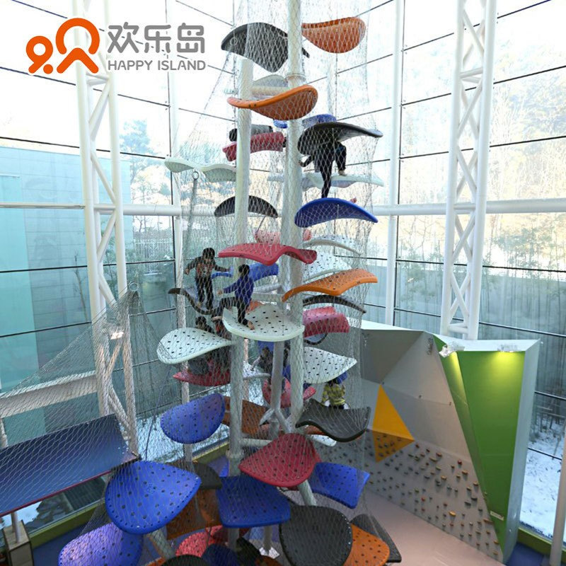 叶子树叶造型儿童攀登架室内外网攀爬无动力游乐设备厂家规划设计