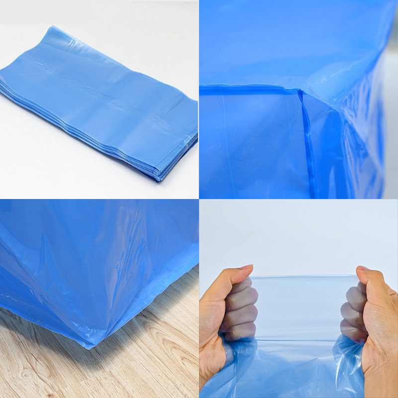 厂家VCl防锈立体袋五面袋蓝色防潮平口包装袋金属配件防锈袋pe膜
