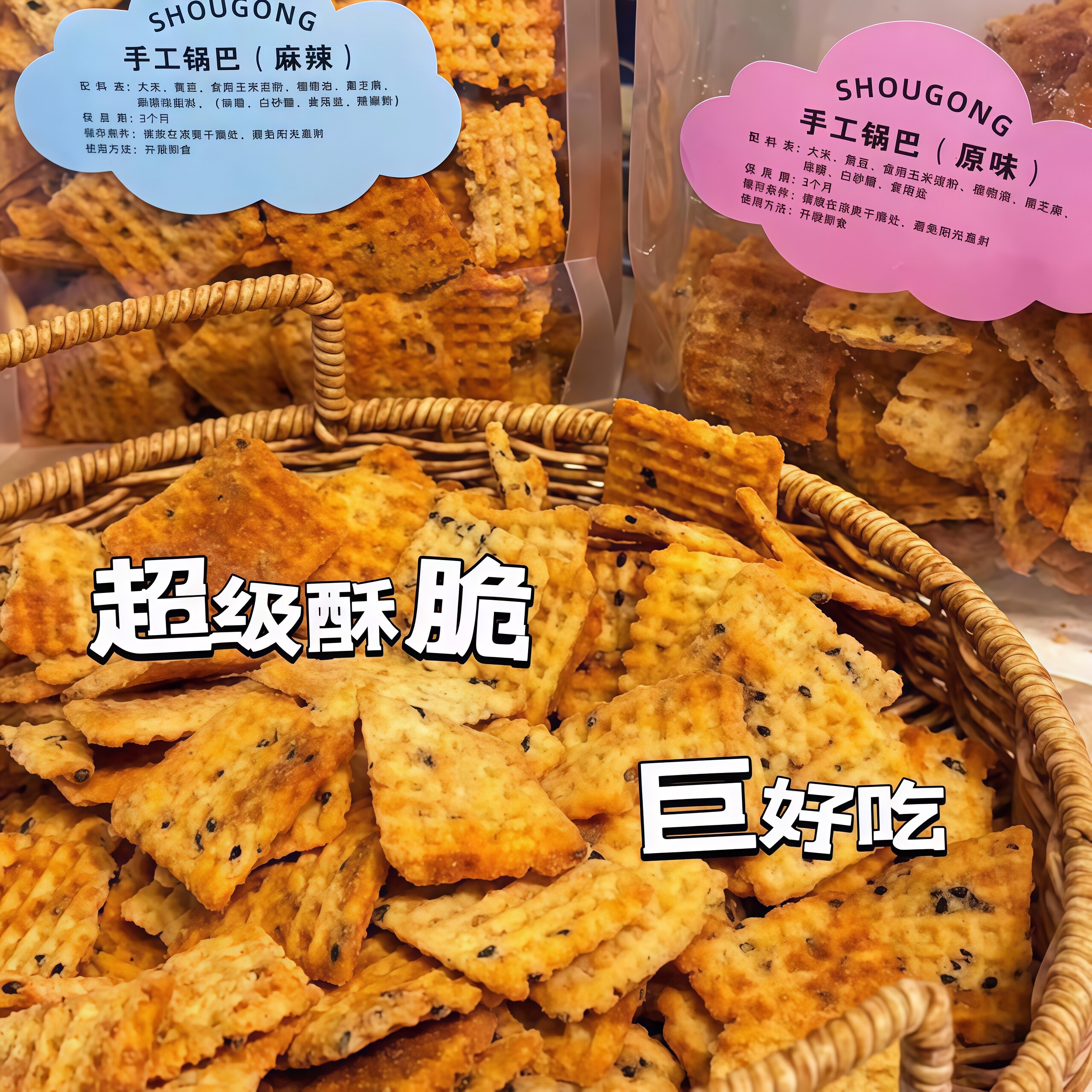 正宗桑坡手工锅巴香脆牛排麻辣原味老式河南特产网红休闲零食袋装