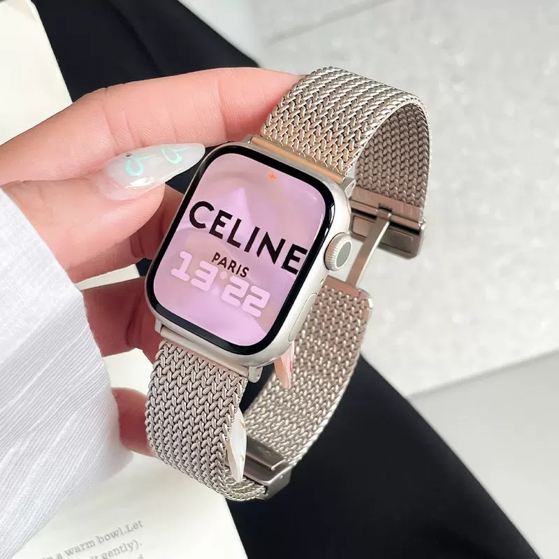 麦穗纹磁吸扣表带适用苹果手表S11通用iwatchS10高级感applewatchS98华为FIT5/FIT4pro/FIT3小米9pro替换腕带