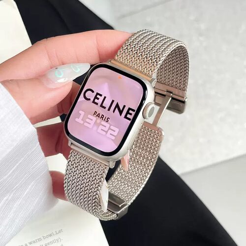 麦穗纹磁吸扣表带适用苹果手表S11通用iwatchS10高级感applewatchS98华为FIT5/FIT4pro/FIT3小米9pro替换腕带