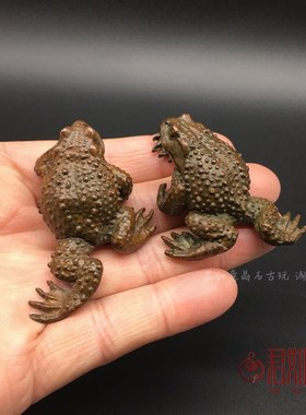 速发古玩铜器杂项 仿古包 金摆铜蟾蜍蟾件浆 茶宠小摆件铜器