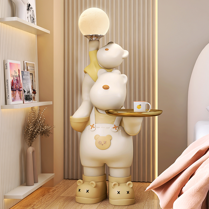 速发大型地落熊摆件灯客厅电视柜沙发旁边家居装饰礼乔迁新居品品