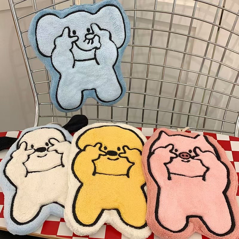 速发抹耶小狗擦手巾挂式可比卫生间吸水手巾厨房加厚速干爱布儿童