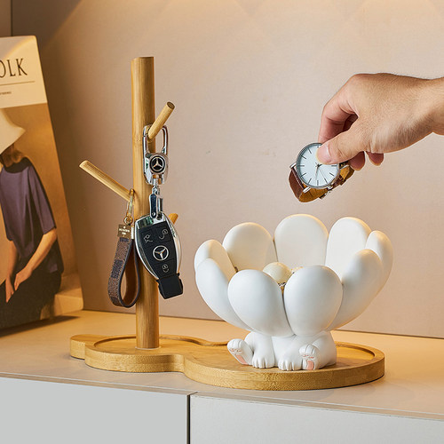 速发爱愈系可治兔子进居门口收纳摆件客厅玄关电视柜家门装饰品