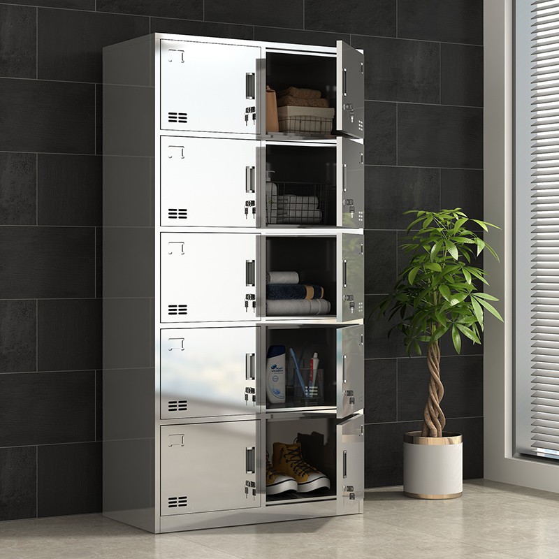 速发04员锈钢十门更0柜不工学生宿舍柜1衣门储物柜换衣柜存放收纳
