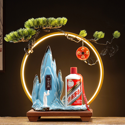 速发酒酒展示台灯圈酒座摆件酒柜酒意红酒洋酒展示架创庄白水陈列