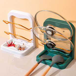 速发锅盖架子厨房壁挂式免打子菜板案板台炒勺孔面菜铲子放置神器