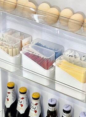 速发冰箱收纳盒侧门收纳芝士片奶酪片翻盖保黄盒鲜油分装整理储物