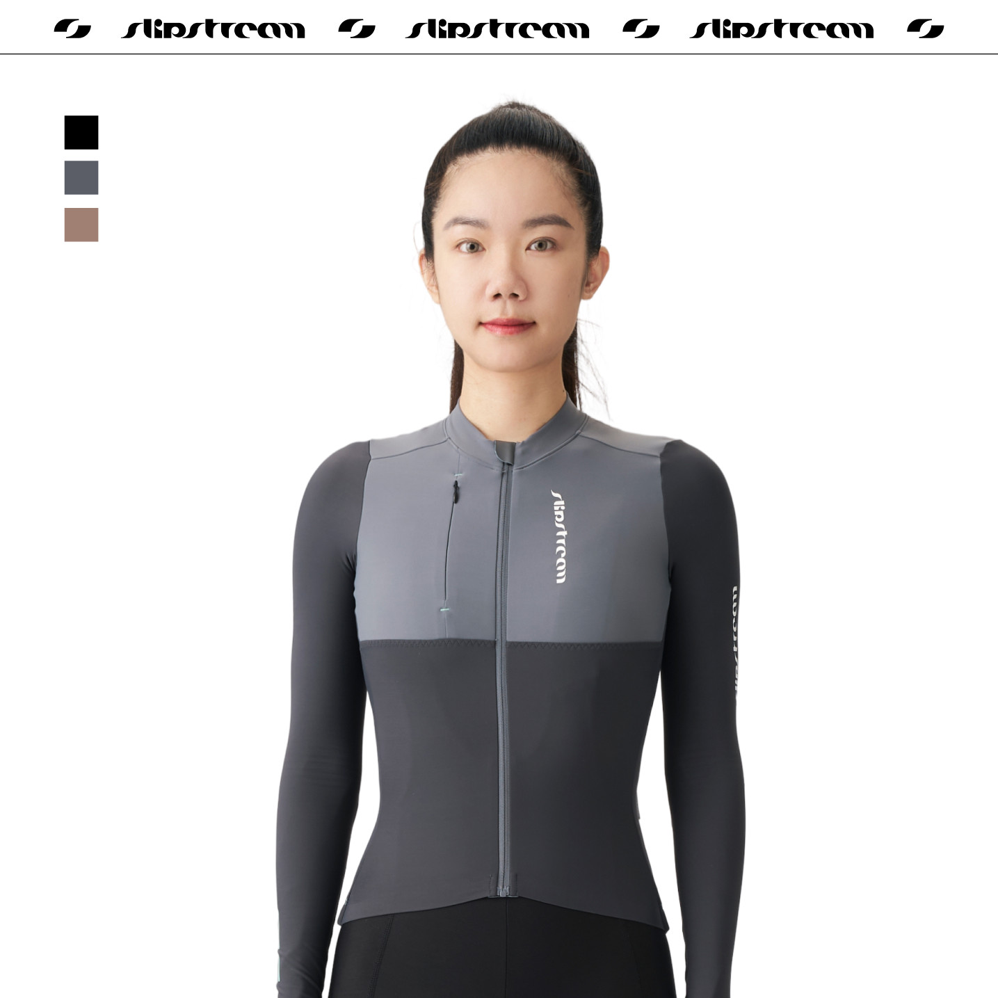 Slipstream 骑行服女士长袖秋冬黑色薄绒防寒保暖上衣Essential