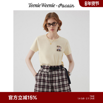 TeenieWeenie小熊女装&PACAIN联名秋装时髦辣妹风短款T恤女