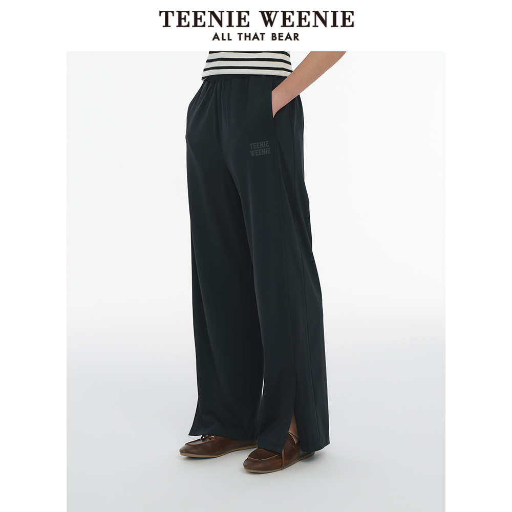 TeenieWeenie小熊女装卫裤2025秋季新款松弛简约宽松简约松紧长裤