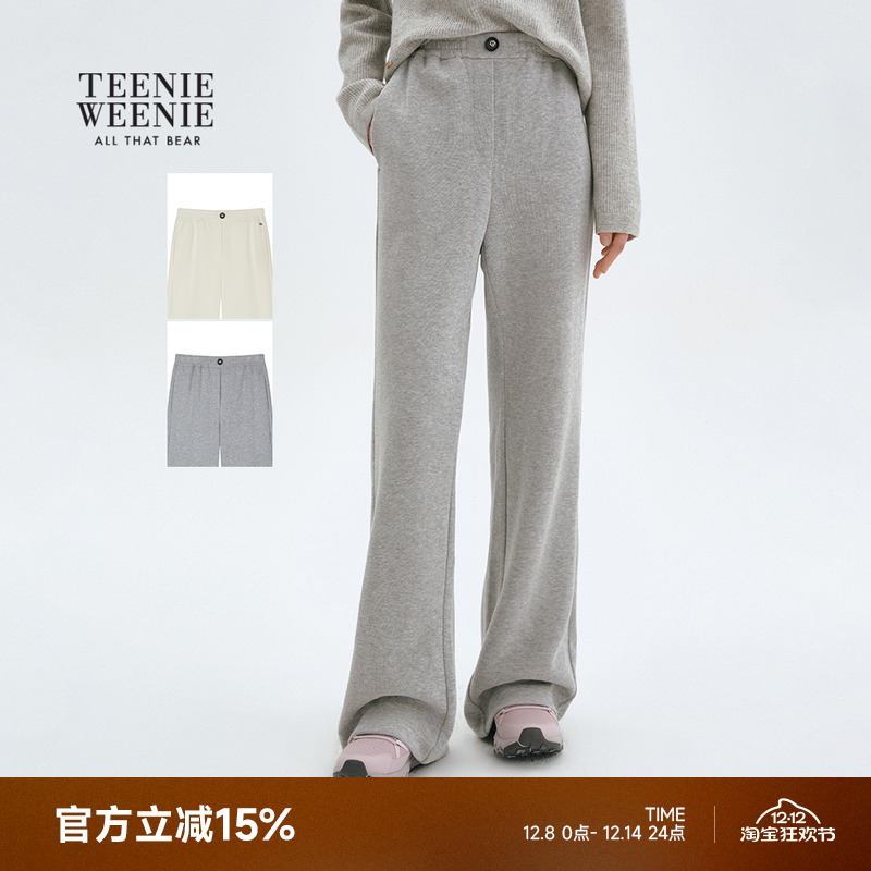 TeenieWeenie小熊女装卫裤2025年秋冬新款宽松舒适简约日常直筒裤