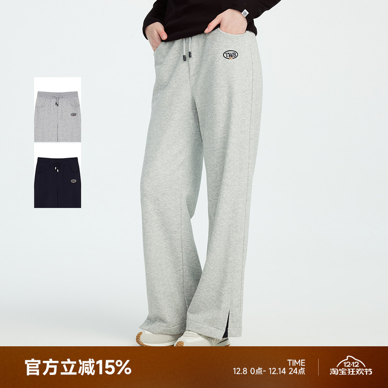 TeenieWeenie小熊女装卫裤2025年秋季新款时髦侧开叉休闲运动长裤