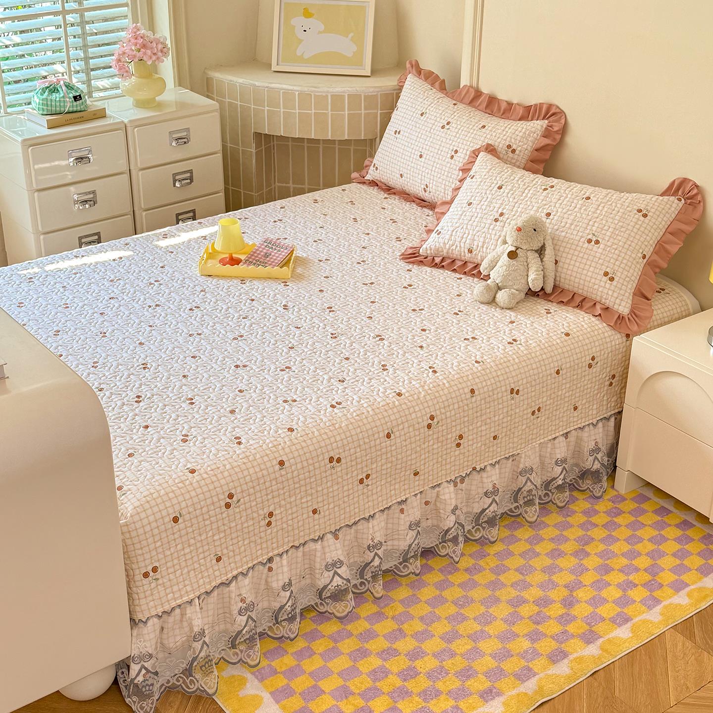 定制榻榻米床盖纯棉防滑四季通用东北大炕罩炕盖夹棉花边全棉床单