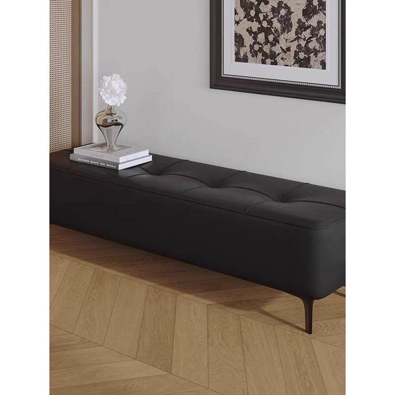 意式轻奢高级感换鞋凳家用门口卧室床尾凳设计师极简黑色覆古长凳,住宅家具,床尾凳/长凳,淘宝优惠券,粉丝福利购,淘宝优惠卷