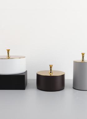 金属首饰收纳盒北欧式轻奢创意家居卧室化妆台桌面样板房装饰摆件