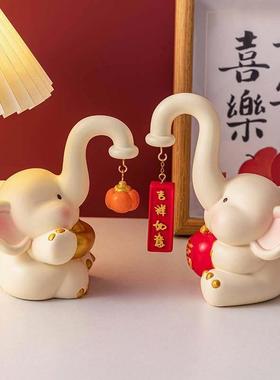 可爱情侣摆件中式场景家居酒柜装饰结婚礼物订婚客厅装饰品摆件