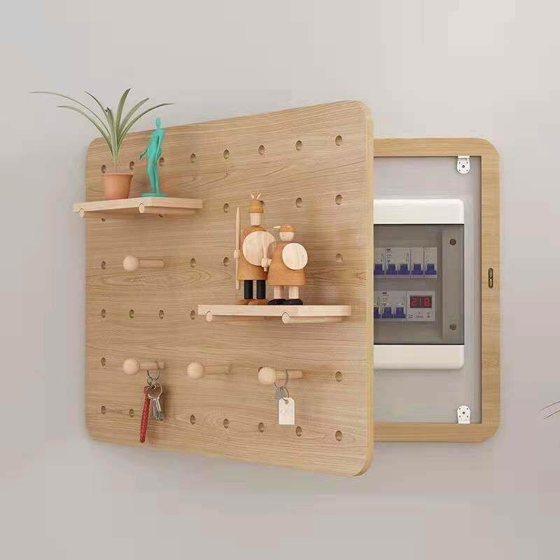 原木风强电箱电箱遮挡洞洞板电表箱装饰画挂钩弱电箱入户盒挂衣架,家居饰品,电表箱装饰画,淘宝优惠券,粉丝福利购,淘宝优惠卷