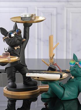 法斗犬狗狗挂钩桌面收纳创意玄关挂放钥匙架首饰摆件装饰家用门口