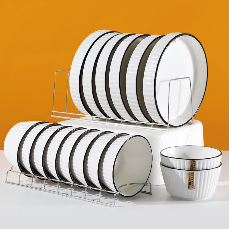 碗碟套装 家用10人食北欧风简约碗盘组合创意个性米饭碗盘子菜盘