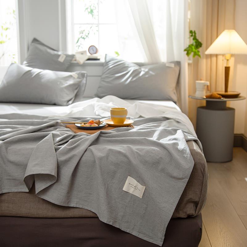 全棉水洗棉纯色床单纯棉单人学生宿舍0.9m床双人1.5米床1.8m2米床