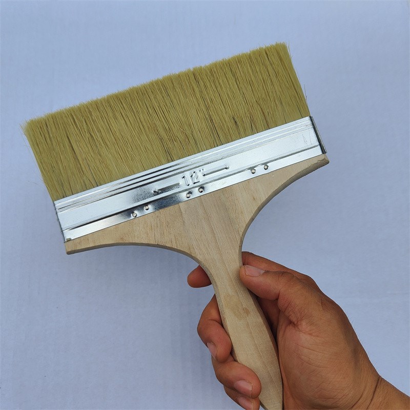 速发油漆刷子12寸用硬毛刷家用加毛猪毛刷刷软毛子清洁除尘大大刷