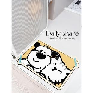 浴室门口地垫硅藻泥卫生间防滑速干吸水垫子家用淋浴洗澡耐脏脚垫