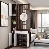 新中式 屏风隔断客厅简约现代入户进门实木正对大门玄关柜门厅柜子